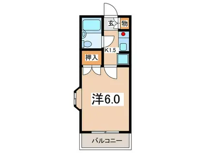 JOYフル六会(ワンルーム/2階)の間取り写真