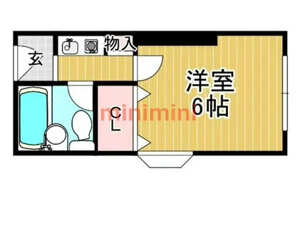 清水M1(1K/2階)の間取り写真