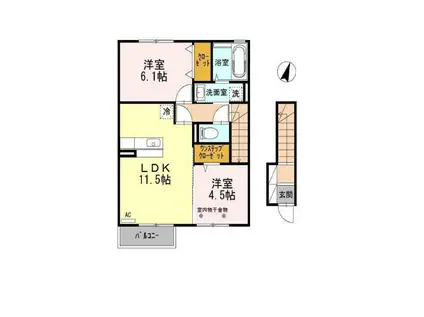 ブレスガーデン(2LDK/2階)の間取り写真