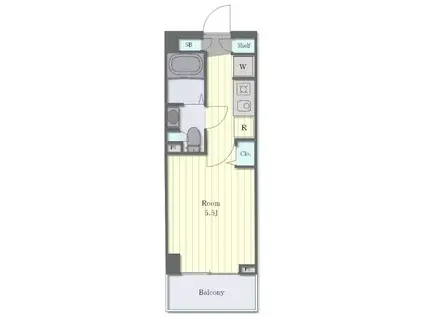 グランカーサ市川国府台(1K/5階)の間取り写真
