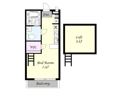 ルミエール結(ワンルーム/2階)の間取り写真