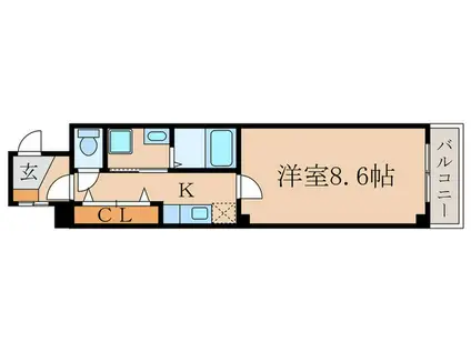 ドムスタレイア(1K/4階)の間取り写真