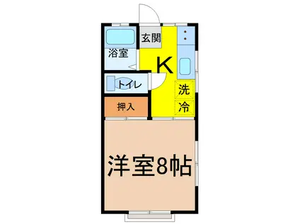 キャンドルテラス(1K/2階)の間取り写真