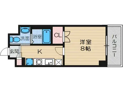 シプレス(1K/2階)の間取り写真