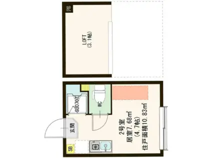 THE APARTMENT(ワンルーム/1階)の間取り写真