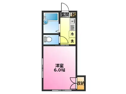 エタージュ元住吉(1K/2階)の間取り写真