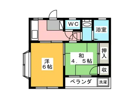赤山コーポ(2K/3階)の間取り写真