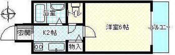 メルカード弐番館(1K/3階)の間取り写真