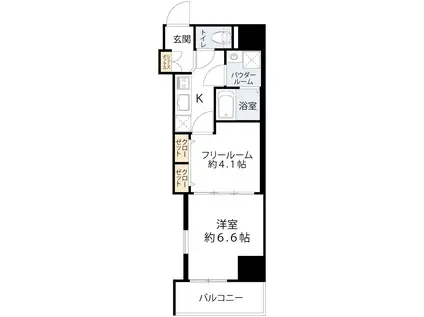 レジュールアッシュ梅田AXIA(1SK/6階)の間取り写真