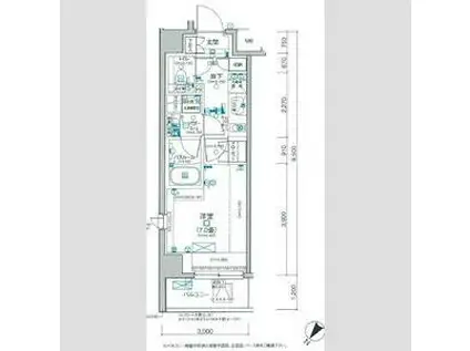 デュオステージ町田マキシヴ(1K/9階)の間取り写真