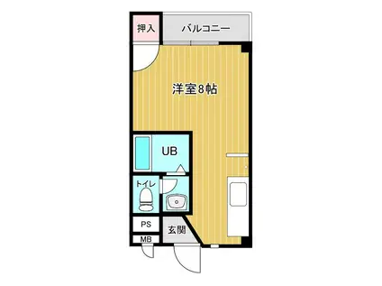 セントラルハイツ(ワンルーム/3階)の間取り写真