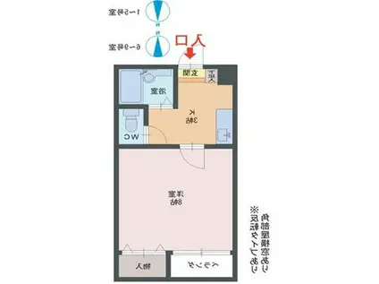 ヴィクトリアコート(1K/2階)の間取り写真