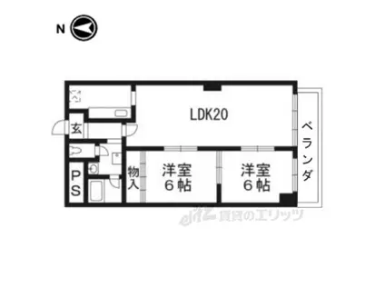 ロイヤル室町(2LDK/3階)の間取り写真