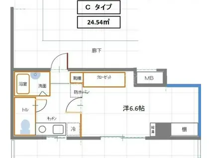 アルティーム生麦(1K/4階)の間取り写真