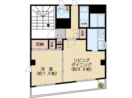 メジロダイHYビル(1LDK/2階)の間取り写真