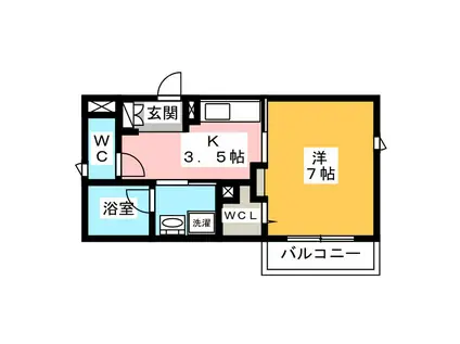 シャーメゾン松屋町(1K/1階)の間取り写真