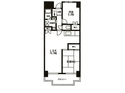 タウンコート湘南(2LDK/3階)の間取り写真