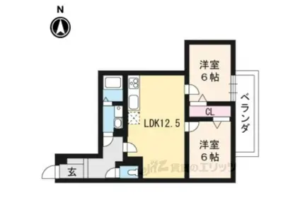 鳥羽エクセレント(2LDK/3階)の間取り写真
