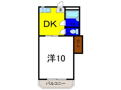 アイズミ21(1DK/3階)の間取り写真