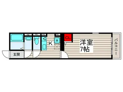 IXO 陽桜(1K/1階)の間取り写真