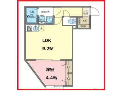 ゼンマチヤ(1LDK/2階)の間取り写真