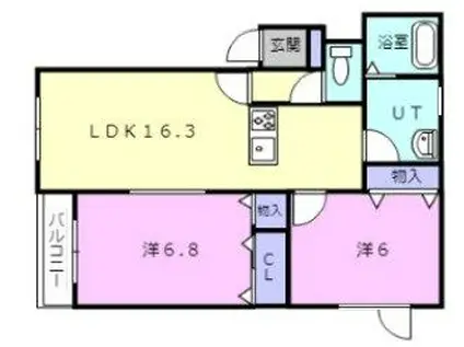キルシエグライス(2LDK/1階)の間取り写真