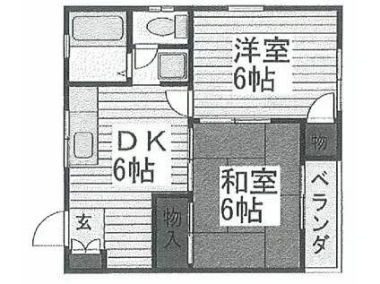 ダイワハイツ梅郷 A棟(2DK/2階)の間取り写真