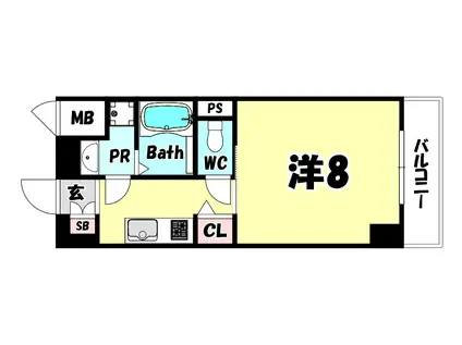 レジデンス三宮東グルーブ(1K/3階)の間取り写真