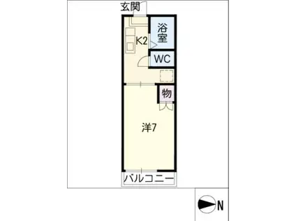 サンクス中橋良(1K/1階)の間取り写真