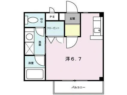 ルミエール(ワンルーム/2階)の間取り写真