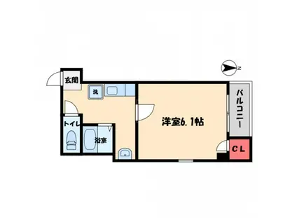 オーキッドコート北堀江(1K/8階)の間取り写真