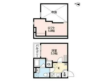 エルミタージュ泉が丘エルミタージュイズミガオ(1K/1階)の間取り写真
