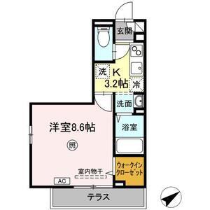 D-ROOM土樋(1K/1階)の間取り写真