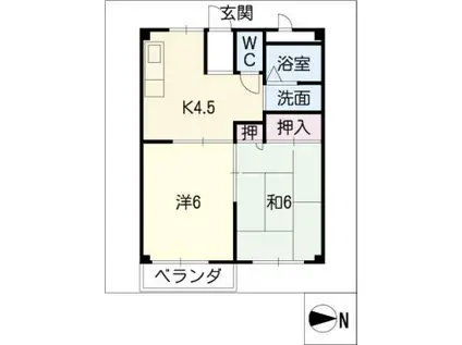 ポップス(2K/1階)の間取り写真