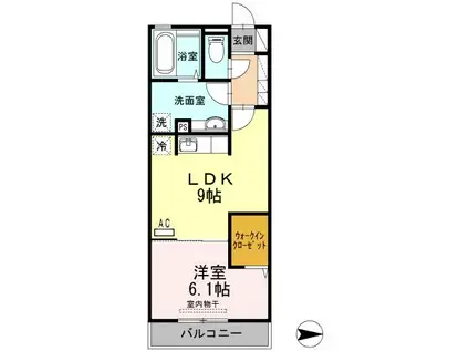 メゾン・ラ・パトリアK(1LDK/2階)の間取り写真