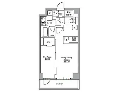 ハーモニーレジデンス高田馬場(1LDK/B1階)の間取り写真