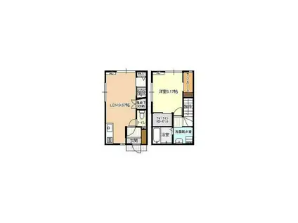 ビオラ古定塚A棟(1LDK/1階)の間取り写真