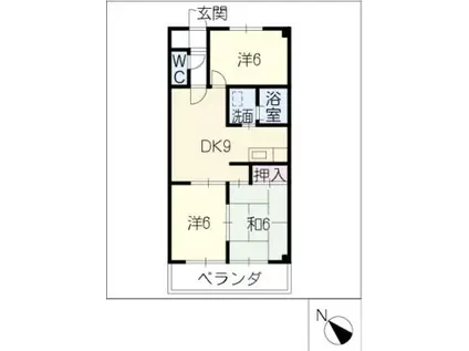クリスタルシャトーSUZUKI(3DK/1階)の間取り写真