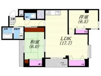 藤和新町コープ(2LDK/10階)の間取り写真