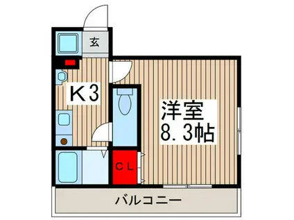 グランシャリオ(1K/2階)の間取り写真