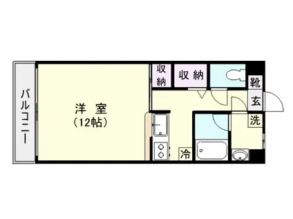 キャベンディッシュ(ワンルーム/4階)の間取り写真