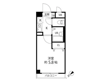 TS GARDEN中野(1K/2階)の間取り写真