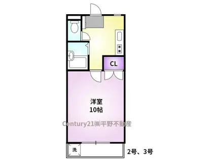 ルナリアス(1K/3階)の間取り写真