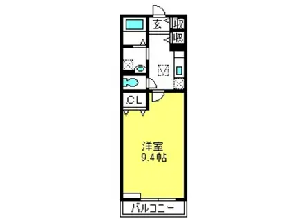 メゾン・ド・ジェルメ(1K/2階)の間取り写真