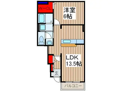 セレーノ(1LDK/1階)の間取り写真