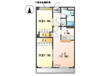 コンフォースステージM(2LDK/3階)の間取り写真