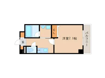 アウローラ武庫之荘2(1K/2階)の間取り写真