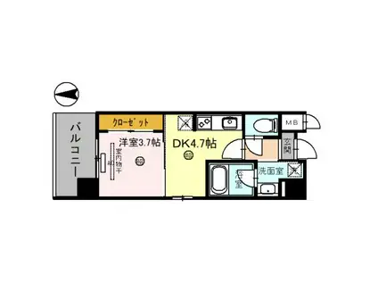 ELSIA SHINOSAKA(1DK/6階)の間取り写真