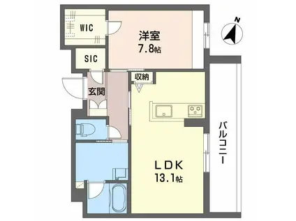 フォレナ山田東(1LDK/2階)の間取り写真