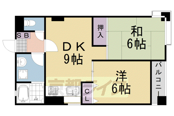 EXEII(2DK/3階)の間取り写真